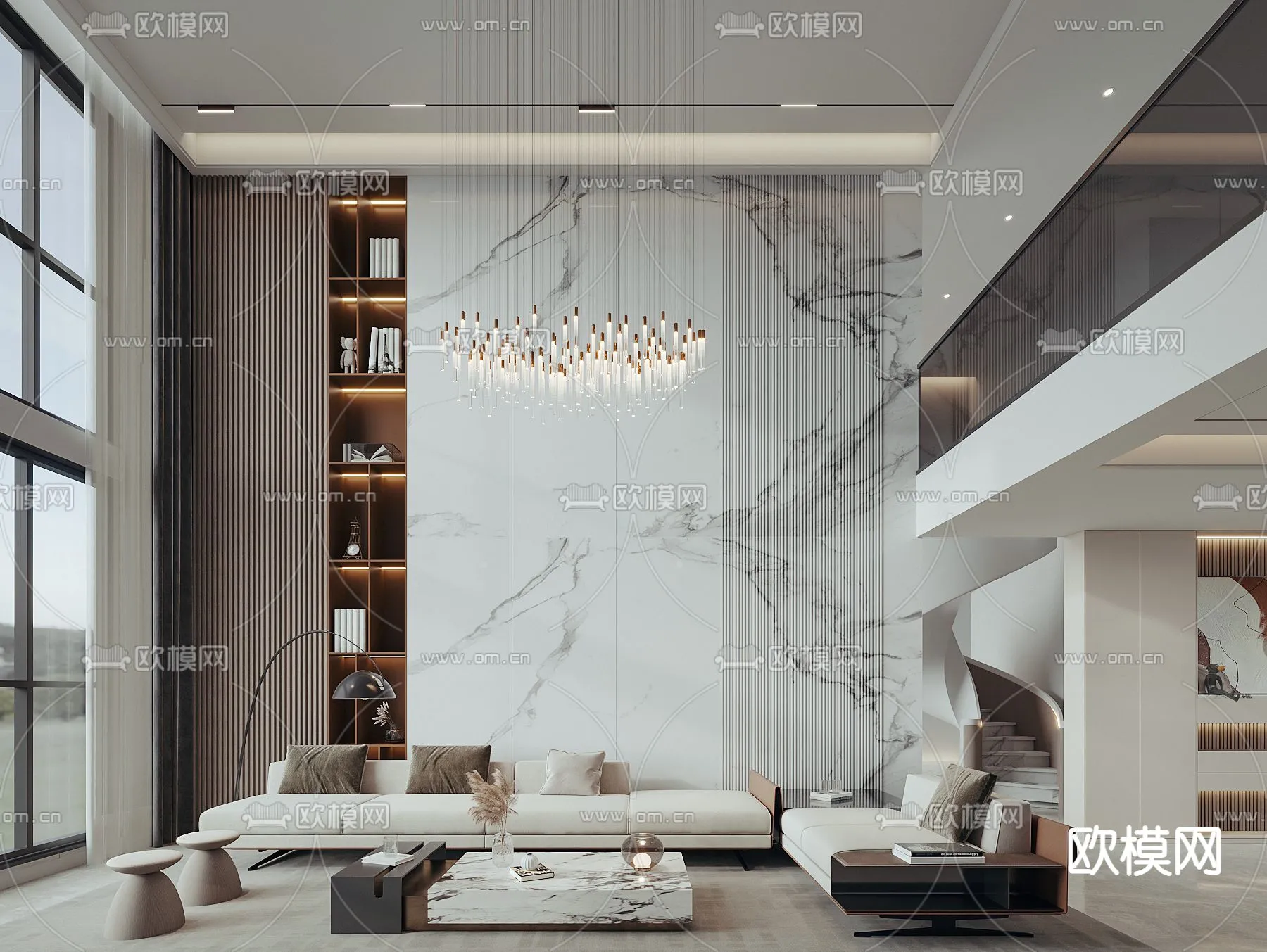 LIVING ROOM - MODERN STYLE - VRAY / CORONA - 3D MODEL - 1957