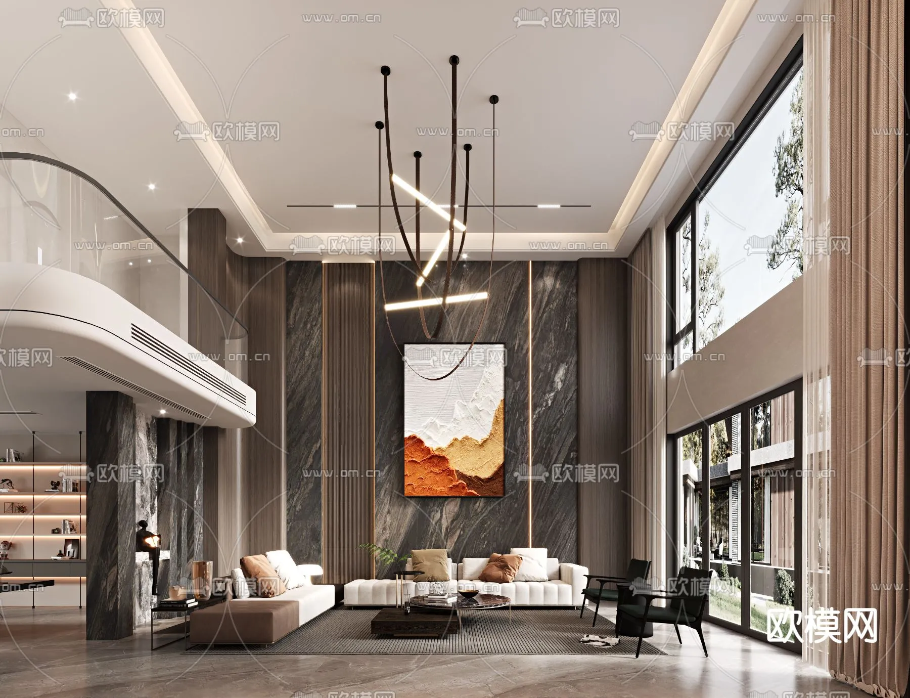 LIVING ROOM - MODERN STYLE - VRAY / CORONA - 3D MODEL - 1959