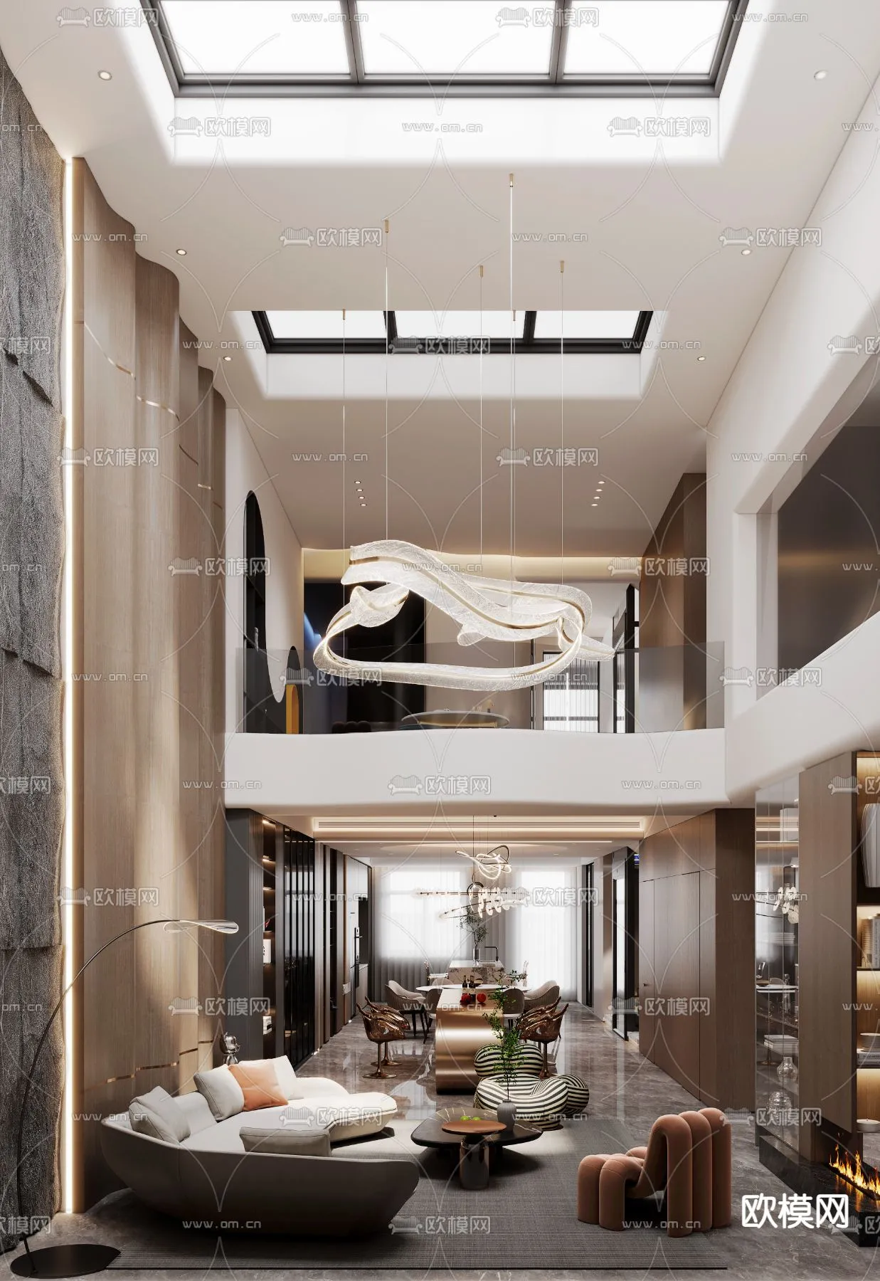 LIVING ROOM - MODERN STYLE - VRAY / CORONA - 3D MODEL - 1969