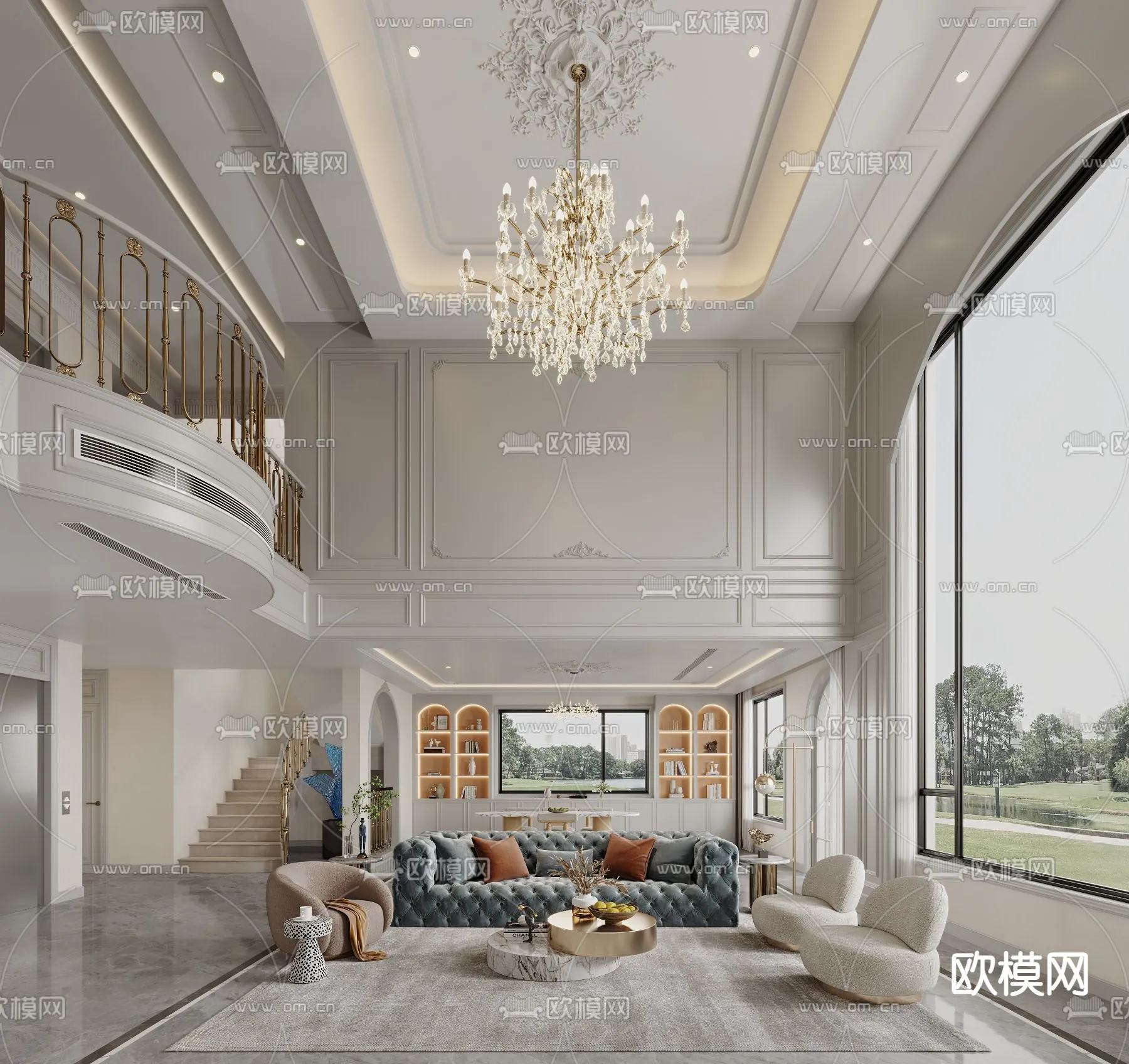 LIVING ROOM - MODERN STYLE - VRAY / CORONA - 3D MODEL - 1973