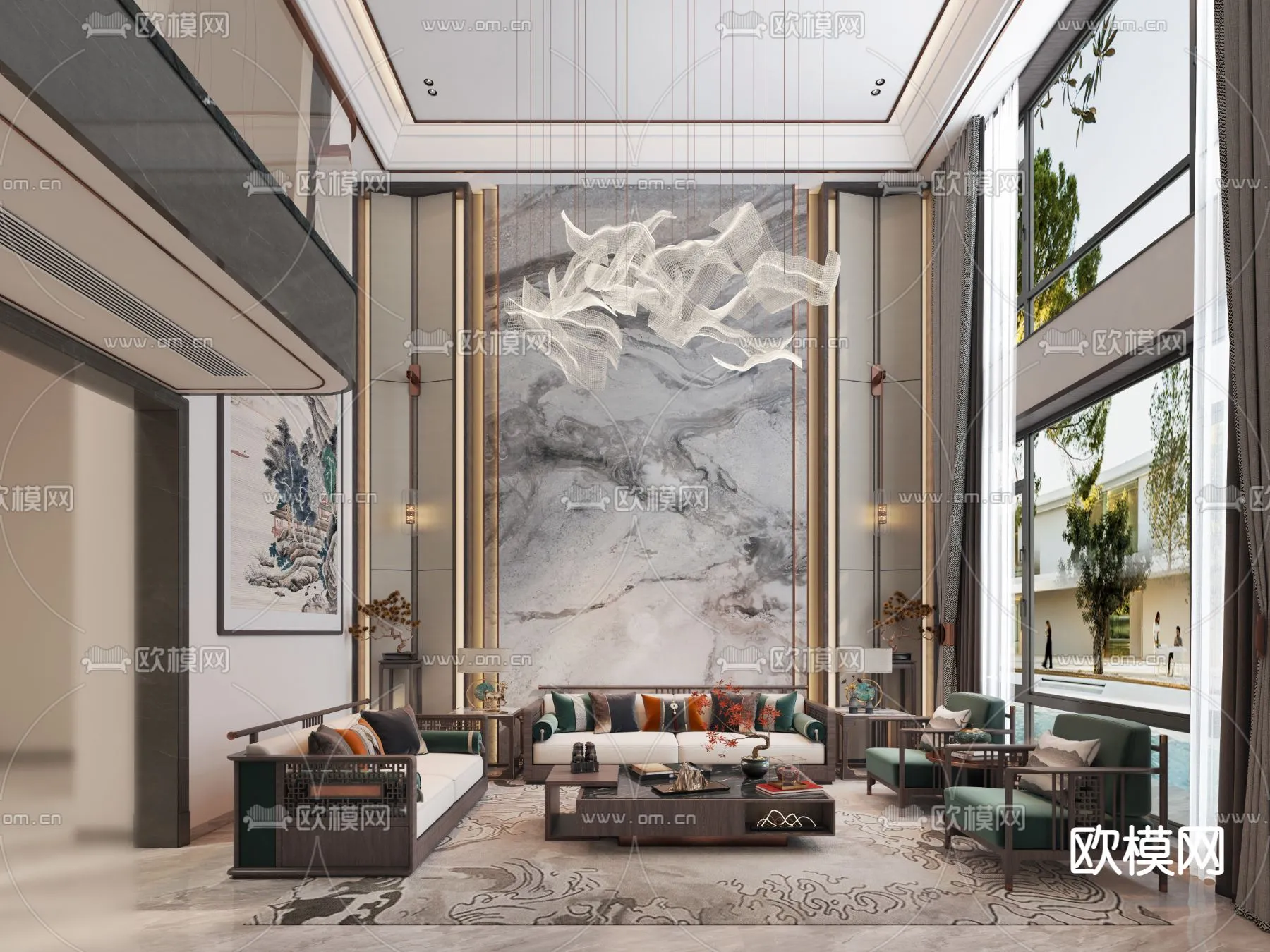 LIVING ROOM - MODERN STYLE - VRAY / CORONA - 3D MODEL - 1977