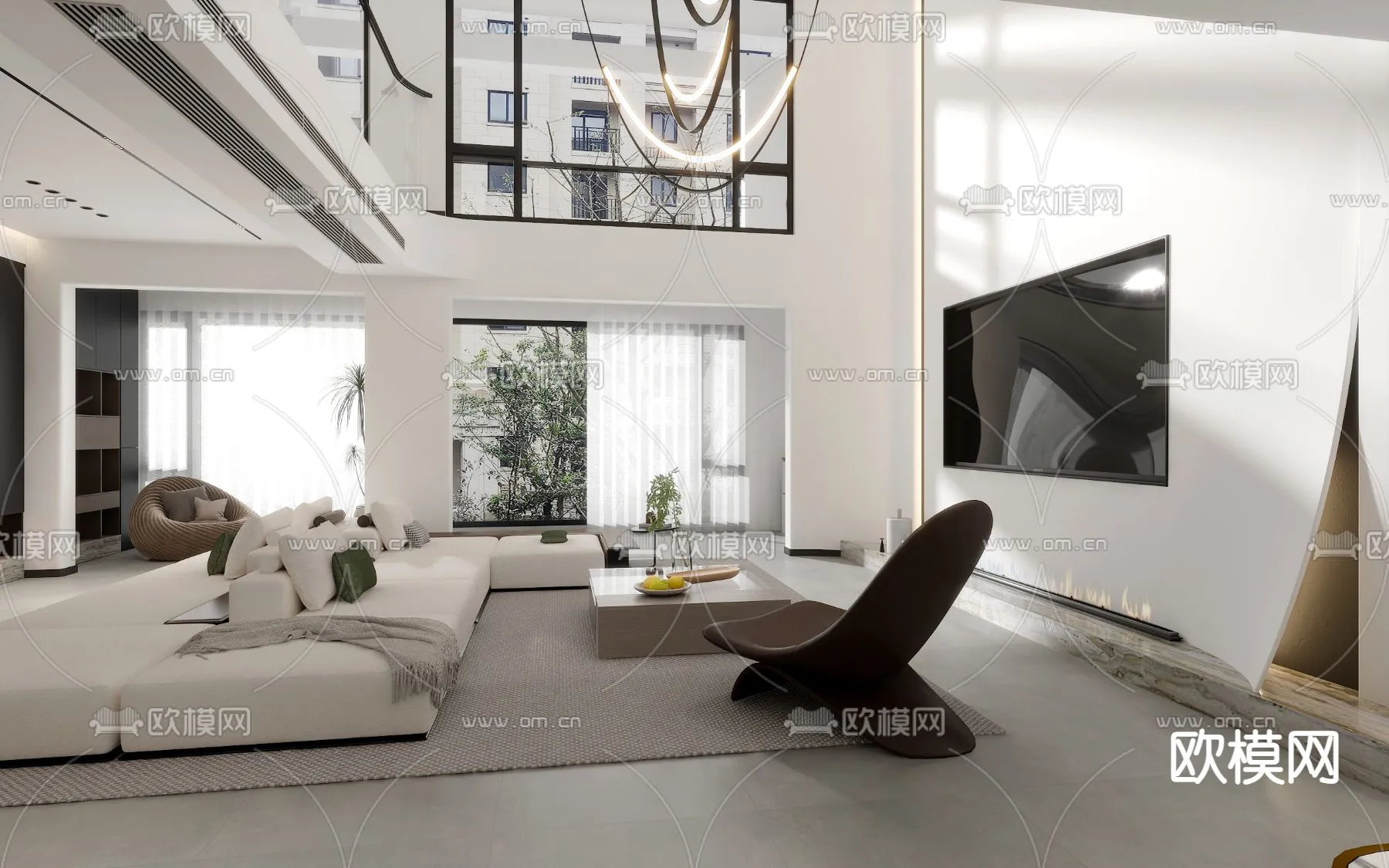 LIVING ROOM - MODERN STYLE - VRAY / CORONA - 3D MODEL - 1982