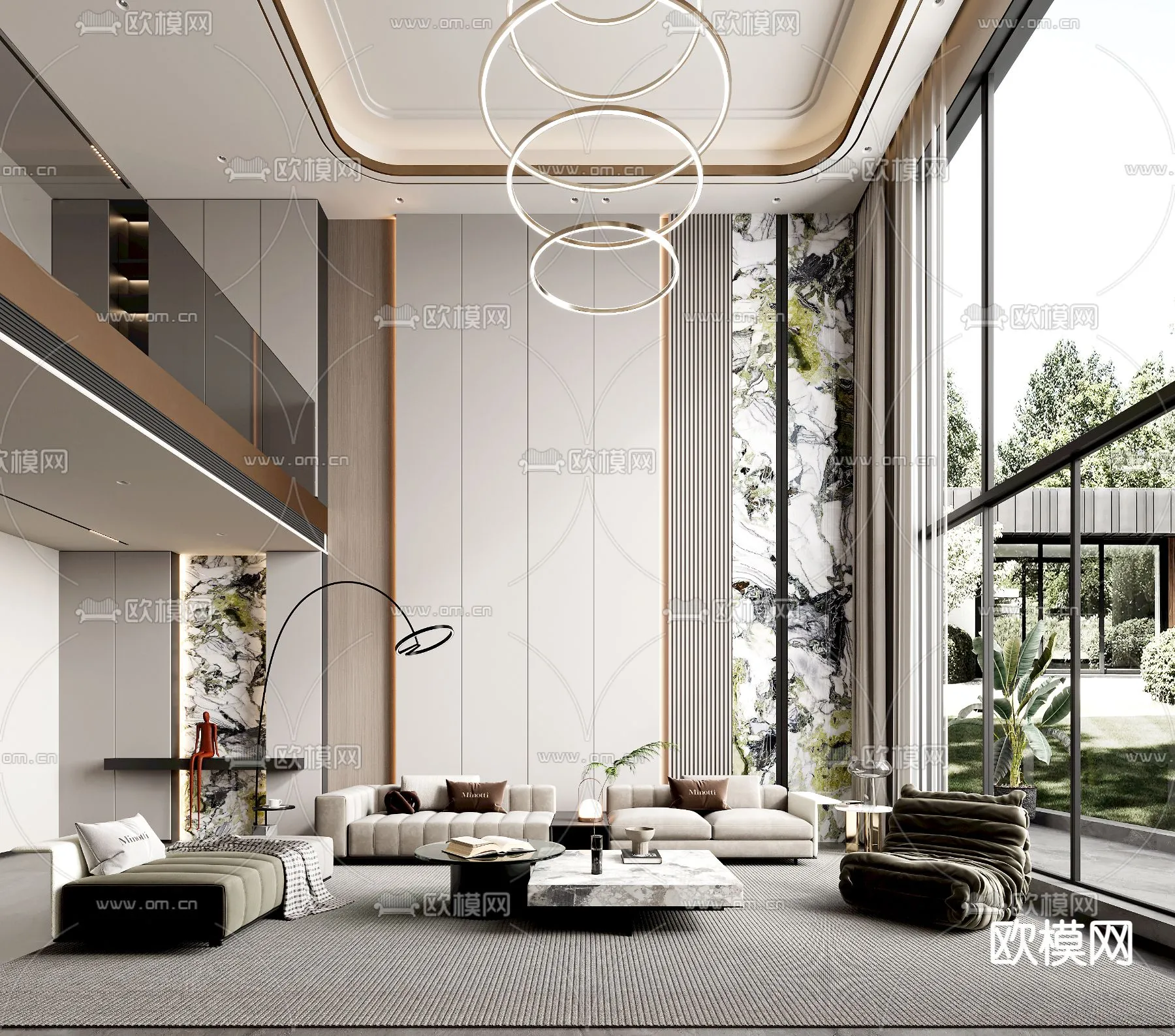 LIVING ROOM - MODERN STYLE - VRAY / CORONA - 3D MODEL - 1983