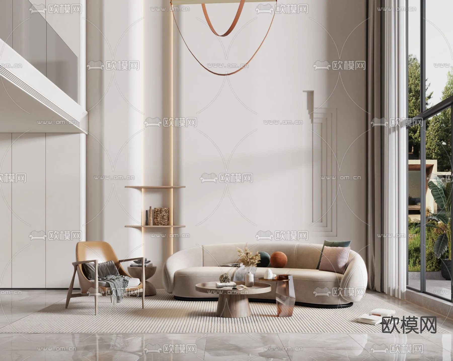 LIVING ROOM - MODERN STYLE - VRAY / CORONA - 3D MODEL - 1988
