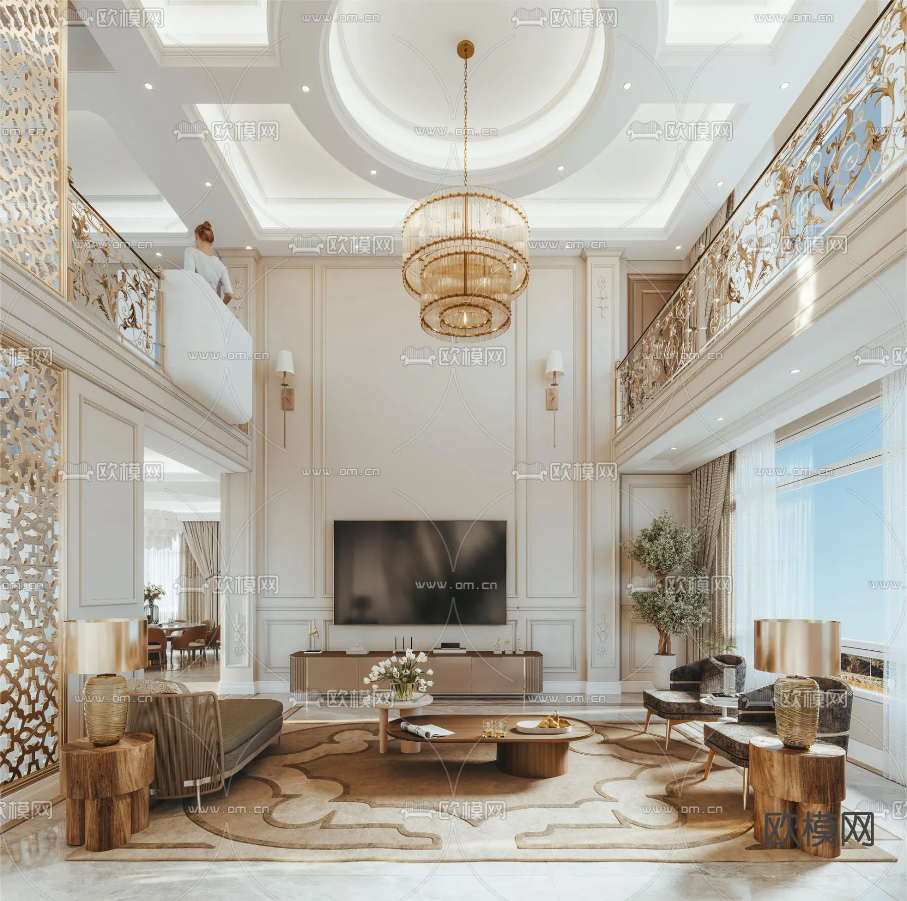 LIVING ROOM - MODERN STYLE - VRAY / CORONA - 3D MODEL - 1990