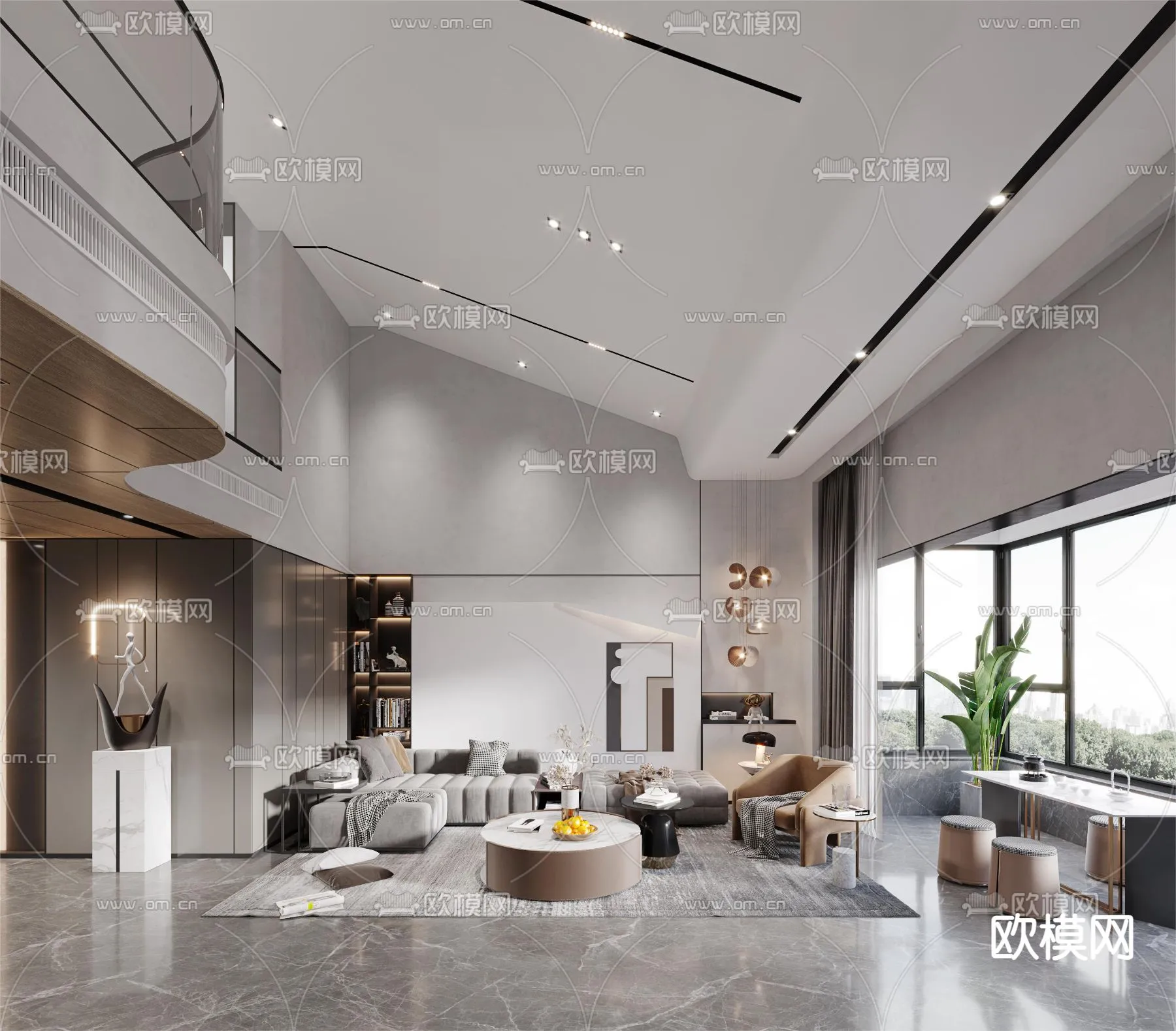 LIVING ROOM - MODERN STYLE - VRAY / CORONA - 3D MODEL - 2003