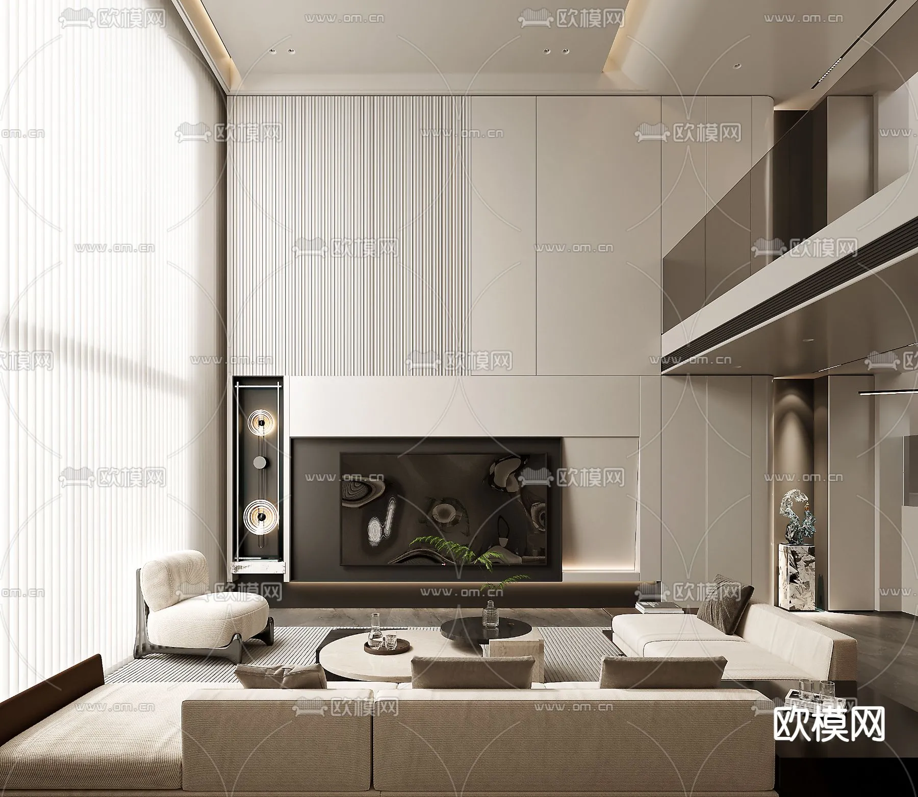 LIVING ROOM - MODERN STYLE - VRAY / CORONA - 3D MODEL - 2007