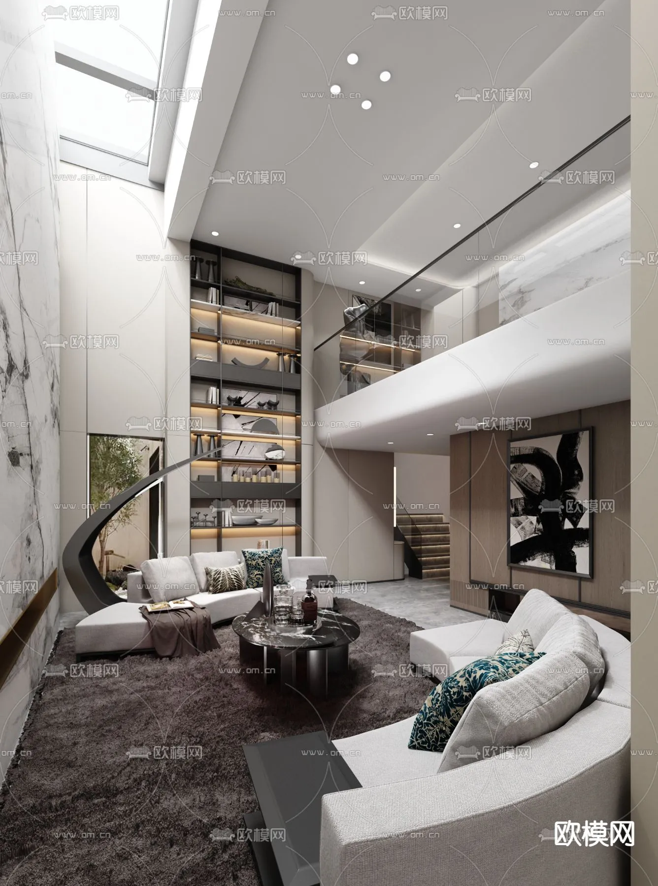 LIVING ROOM - MODERN STYLE - VRAY / CORONA - 3D MODEL - 2010