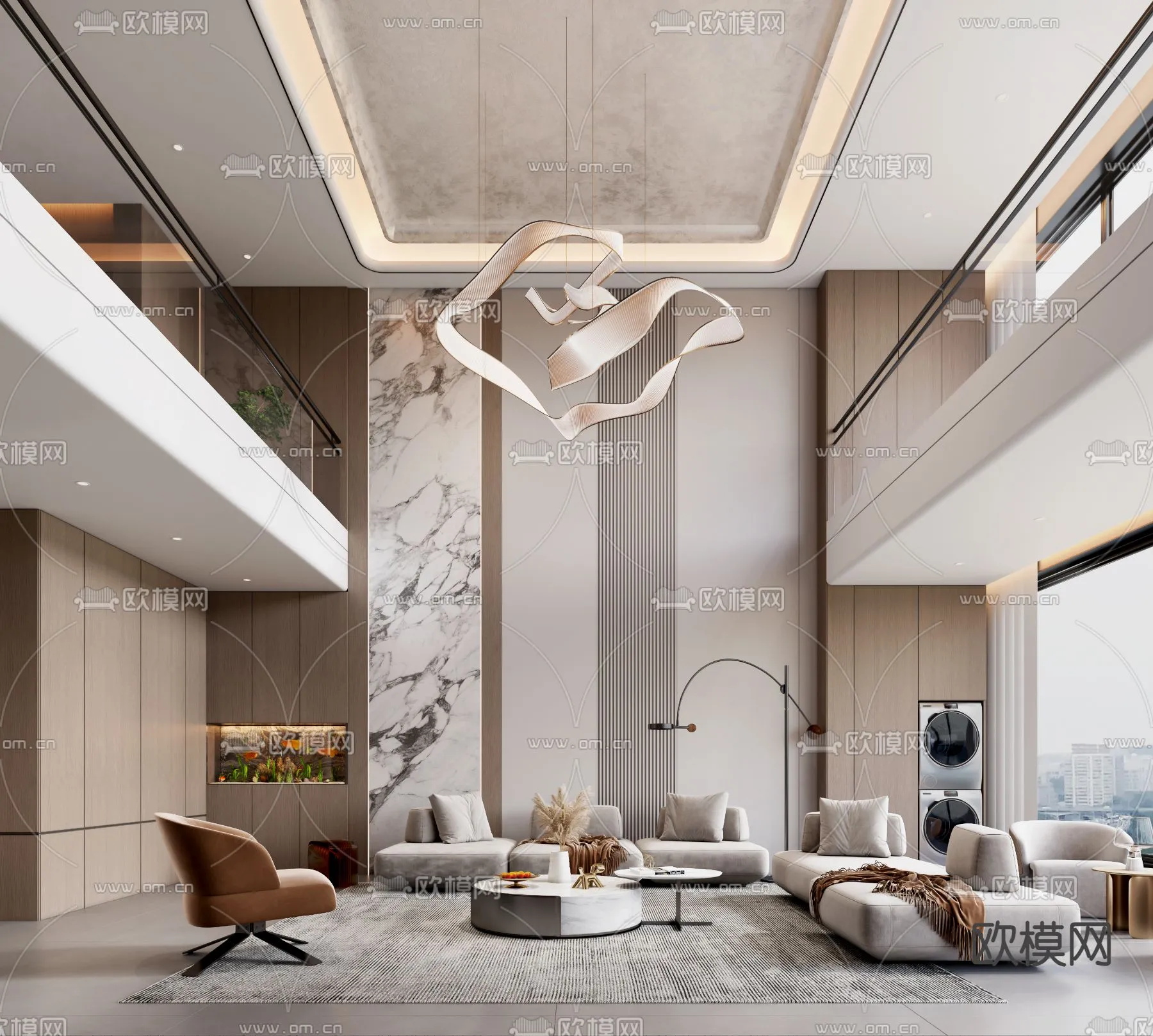 LIVING ROOM - MODERN STYLE - VRAY / CORONA - 3D MODEL - 2013