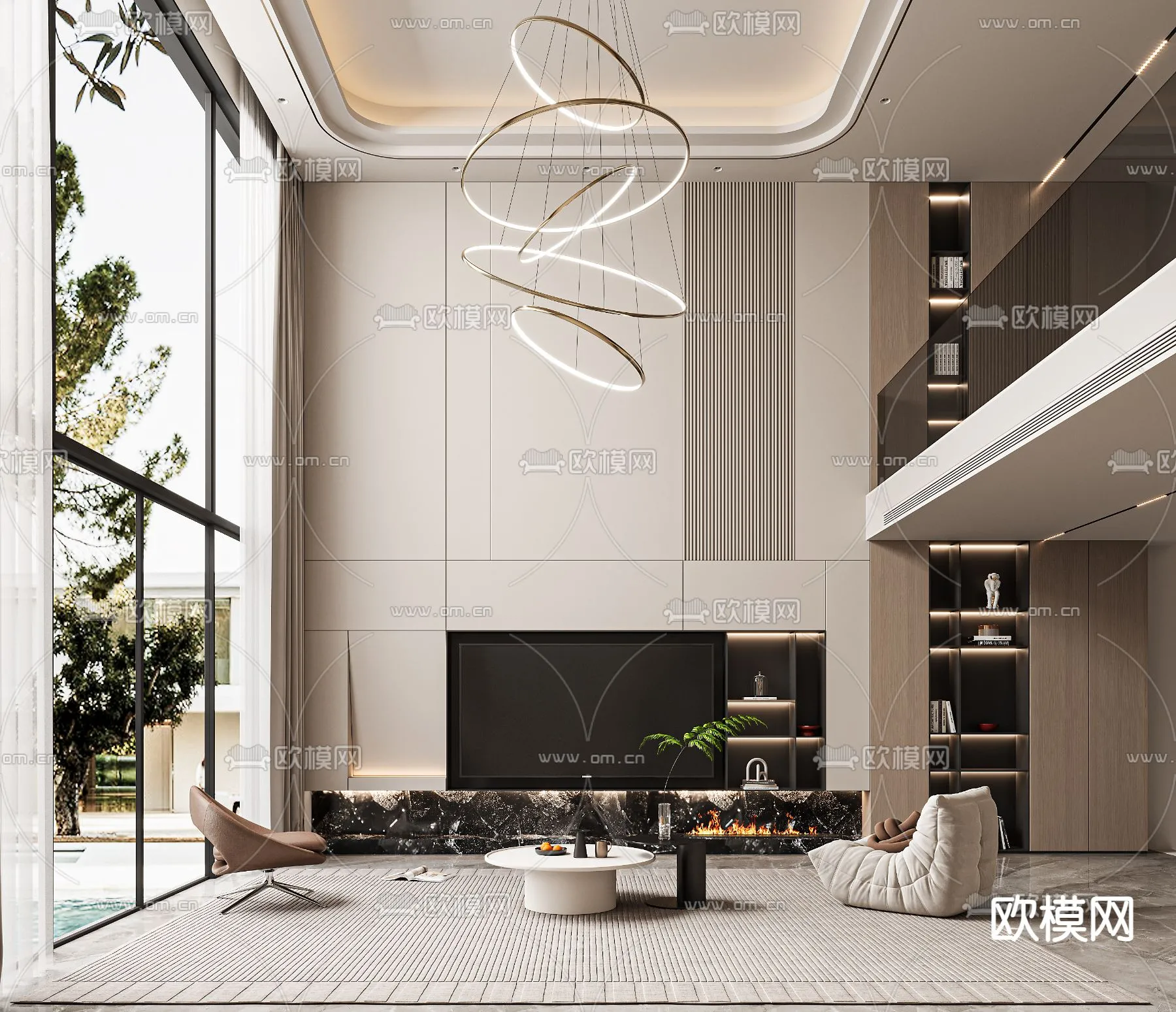 LIVING ROOM - MODERN STYLE - VRAY / CORONA - 3D MODEL - 2017