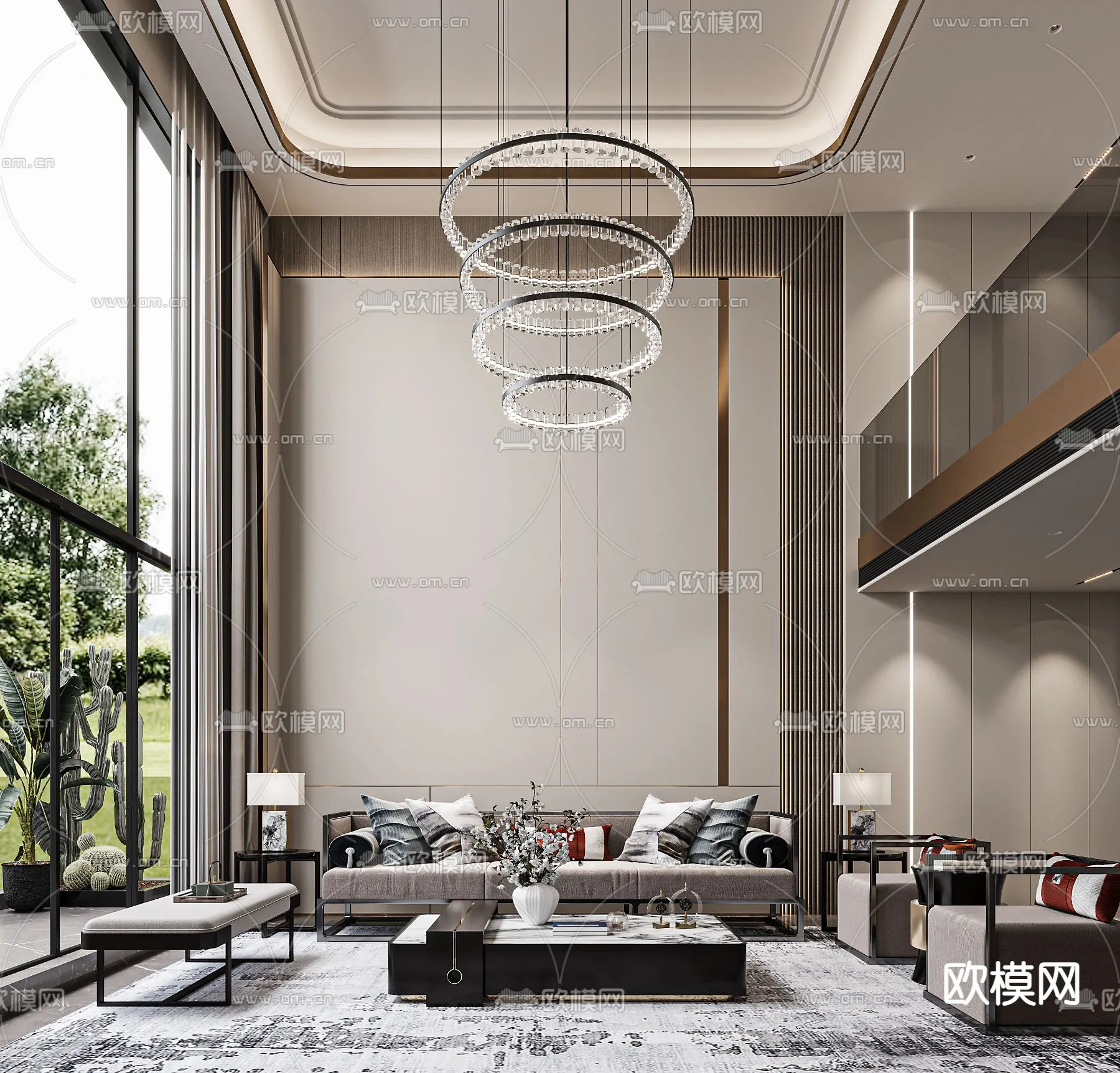 LIVING ROOM - MODERN STYLE - VRAY / CORONA - 3D MODEL - 2018