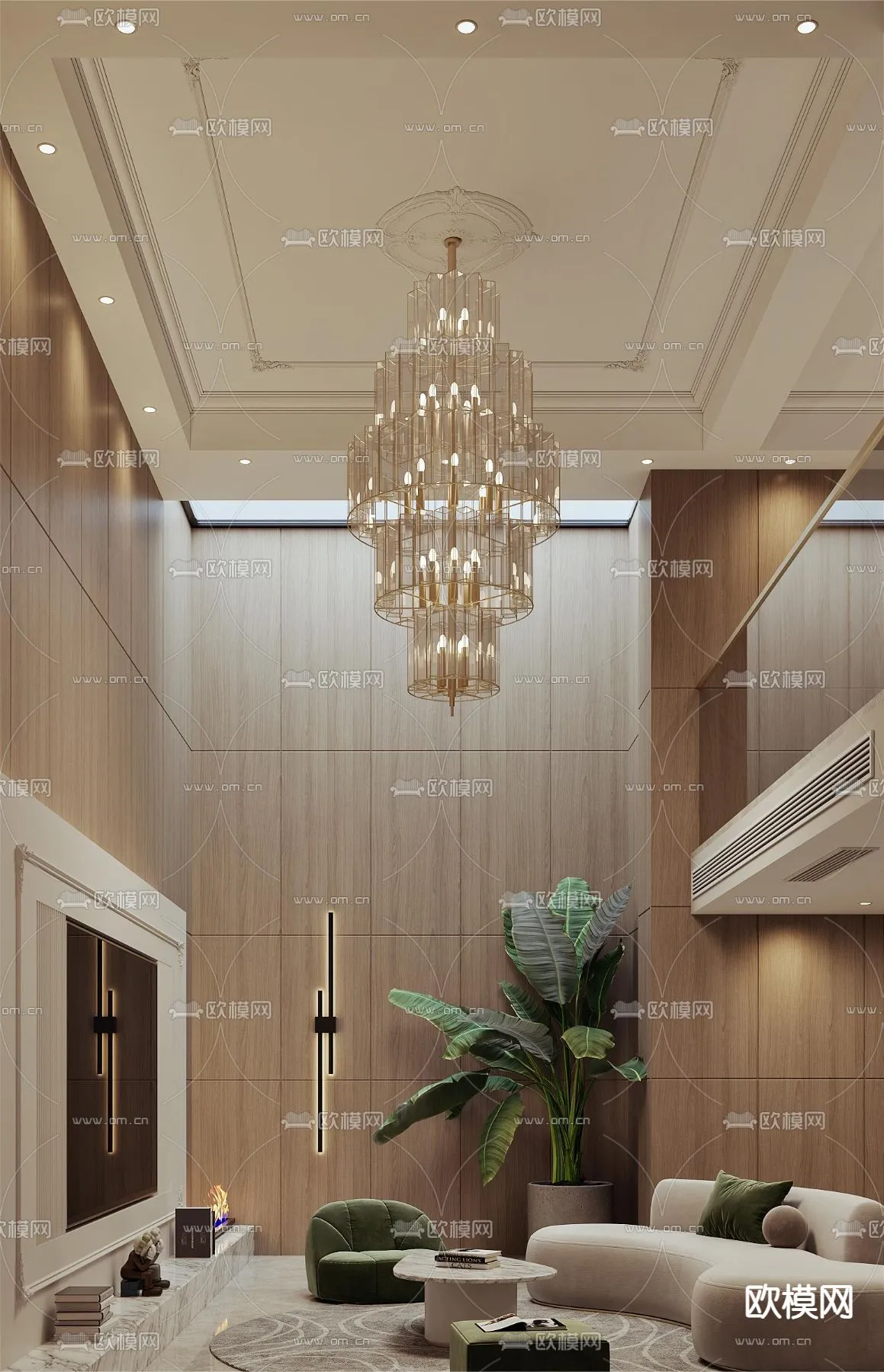 LIVING ROOM - MODERN STYLE - VRAY / CORONA - 3D MODEL - 2022