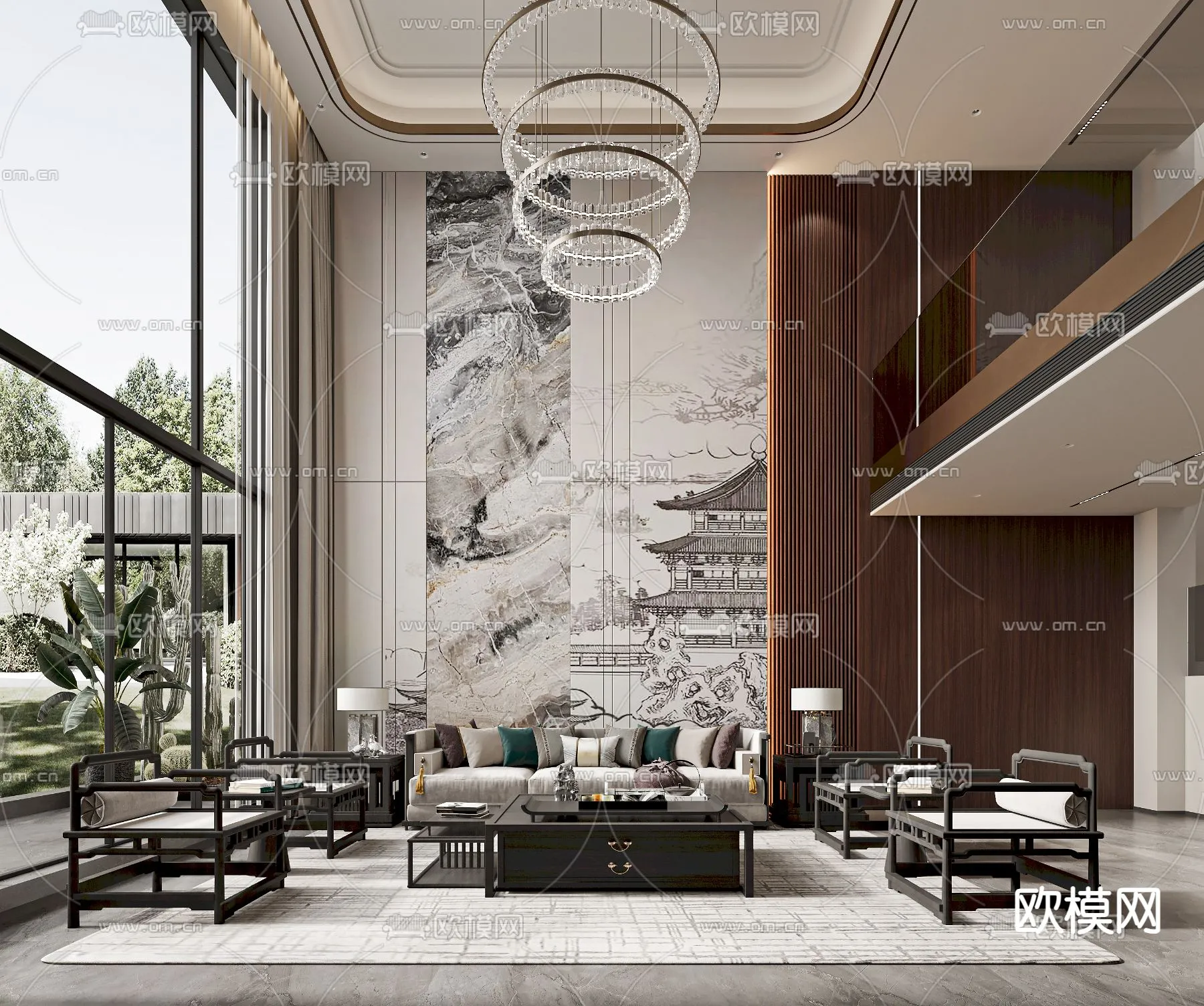 LIVING ROOM - MODERN STYLE - VRAY / CORONA - 3D MODEL - 2027