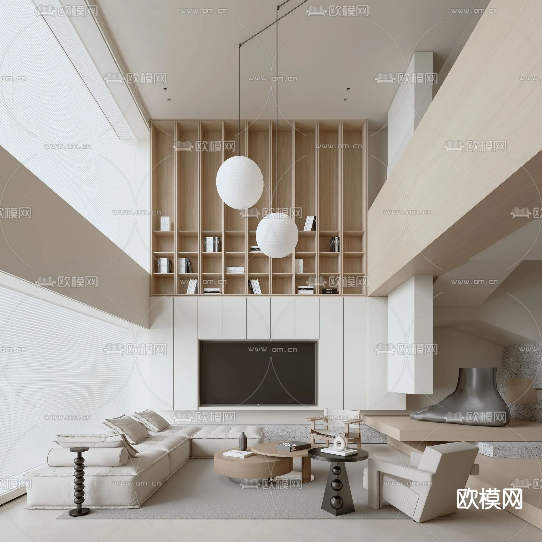 LIVING ROOM - MODERN STYLE - VRAY / CORONA - 3D MODEL - 2032