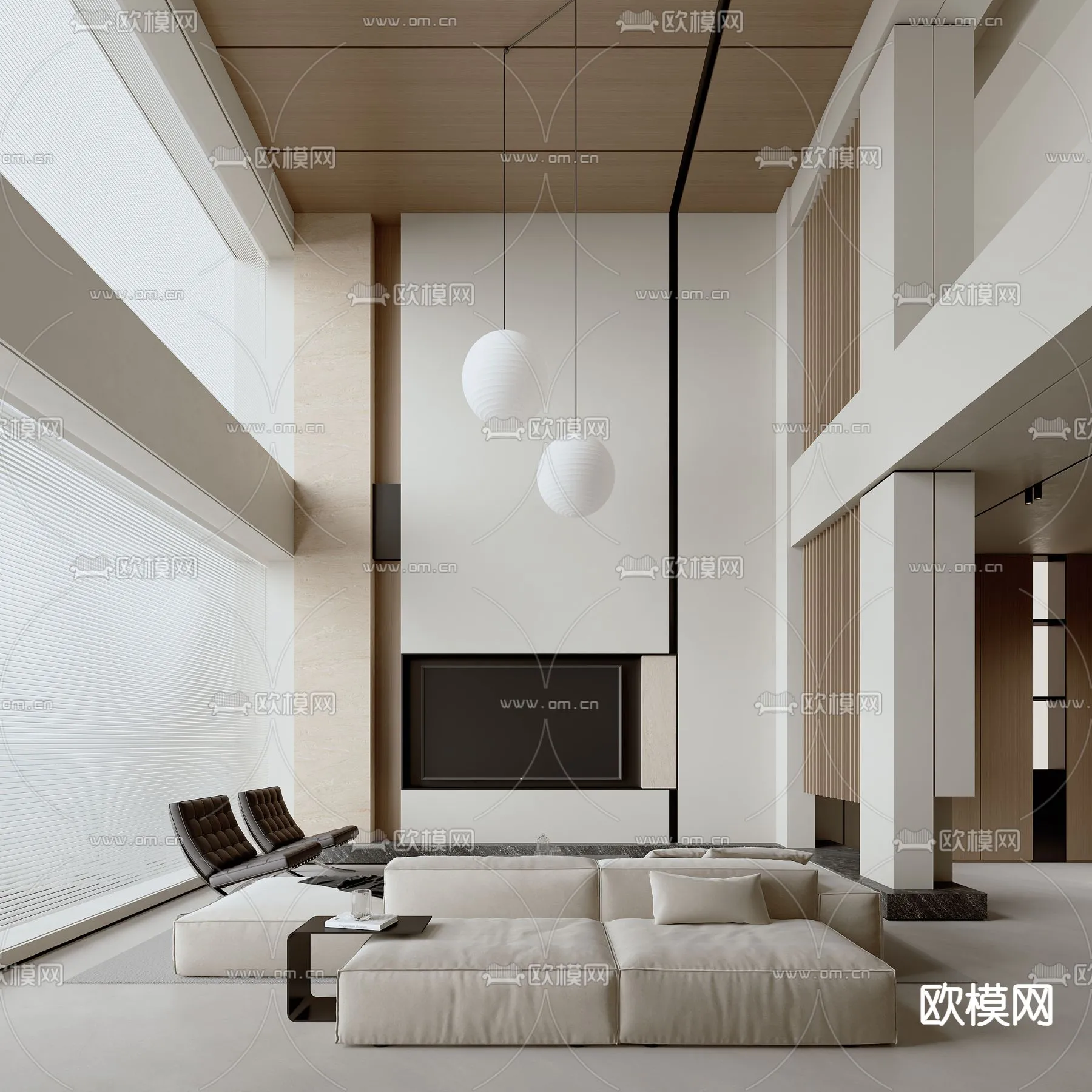 LIVING ROOM - MODERN STYLE - VRAY / CORONA - 3D MODEL - 2044
