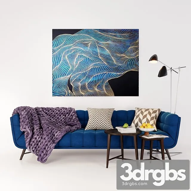 Living room set 2 3D Model Free