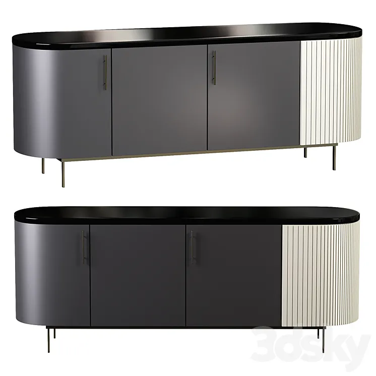 Living Room Tea Cabinet 3D Model Free