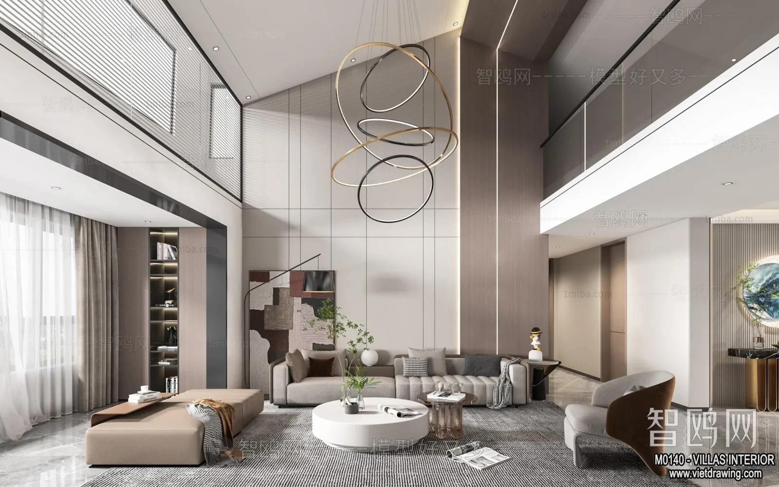 Living Room - Villas 3D Interior Scene - 3D Models - 003