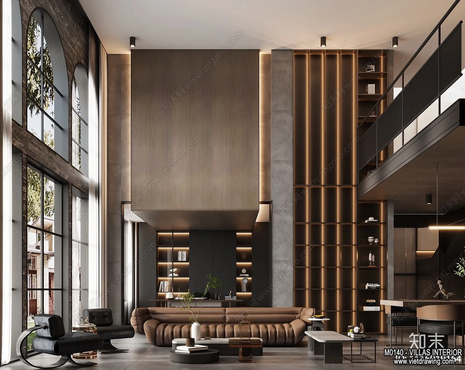 Living Room - Villas 3D Interior Scene - 3D Models - 009