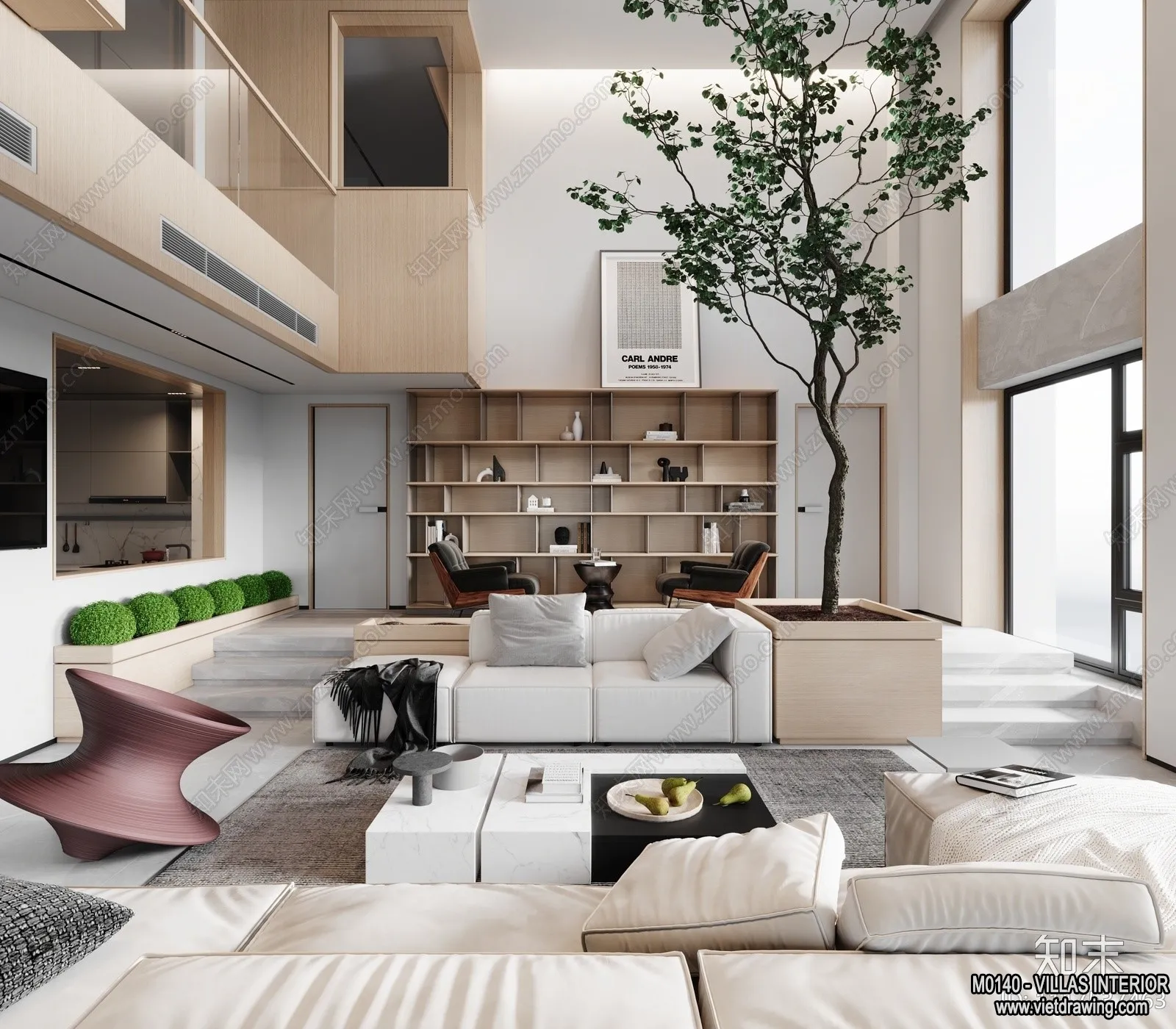 Living Room - Villas 3D Interior Scene - 3D Models - 011