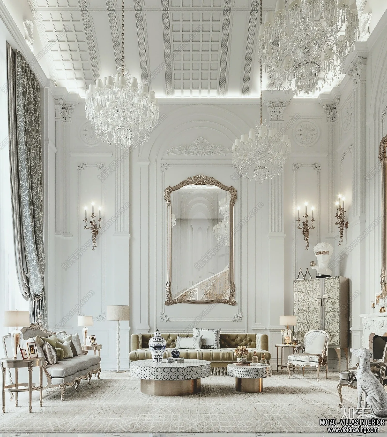 Living Room - Villas 3D Interior Scene - 3D Models - 016