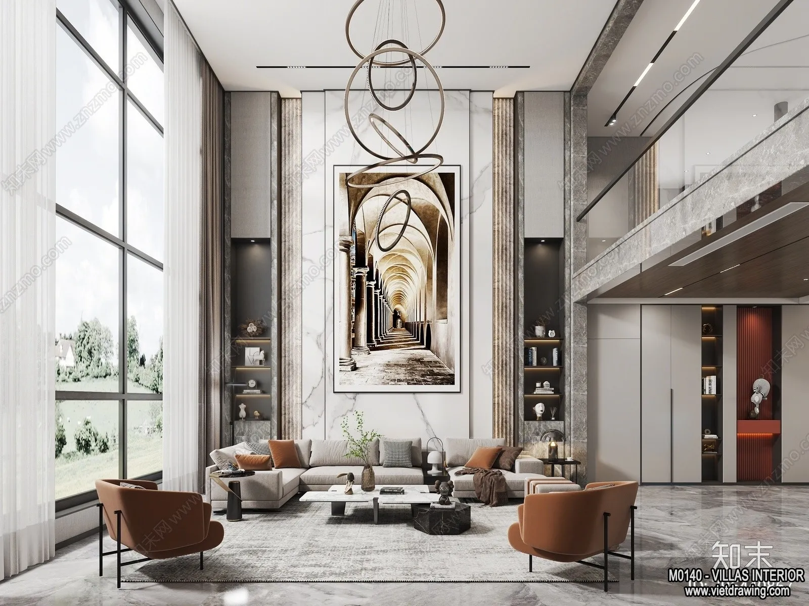 Living Room - Villas 3D Interior Scene - 3D Models - 021