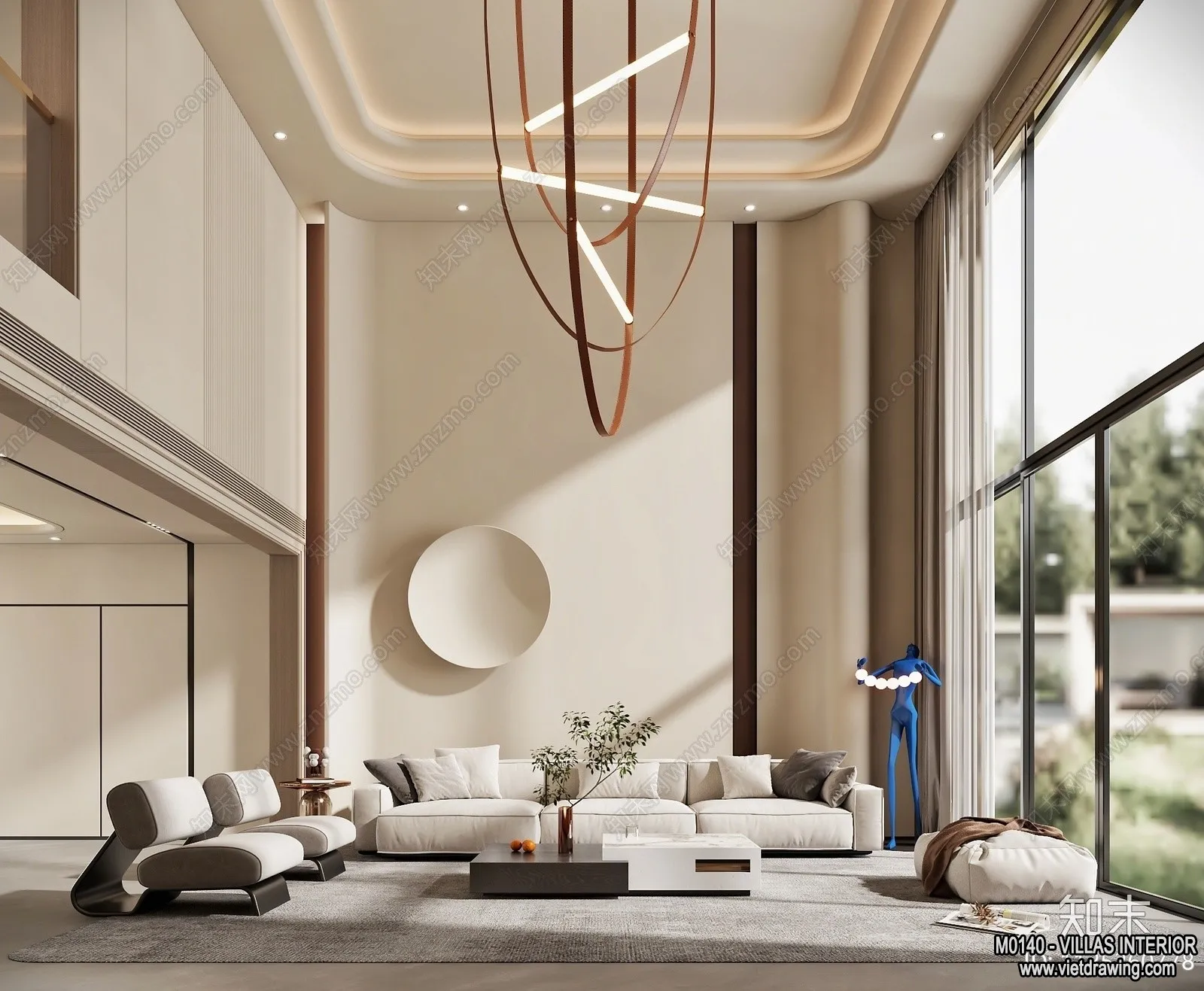Living Room - Villas 3D Interior Scene - 3D Models - 028