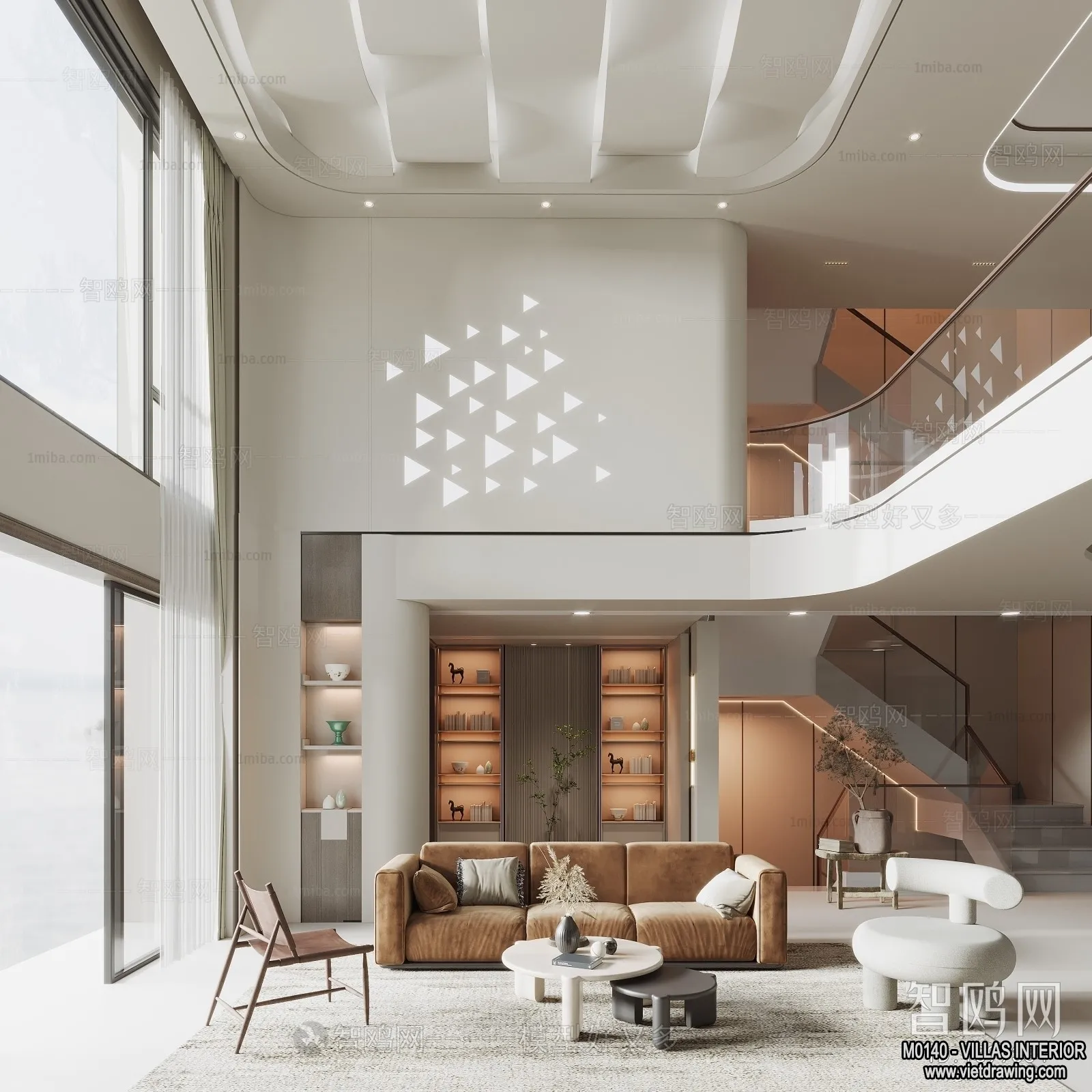 Living Room - Villas 3D Interior Scene - 3D Models - 032