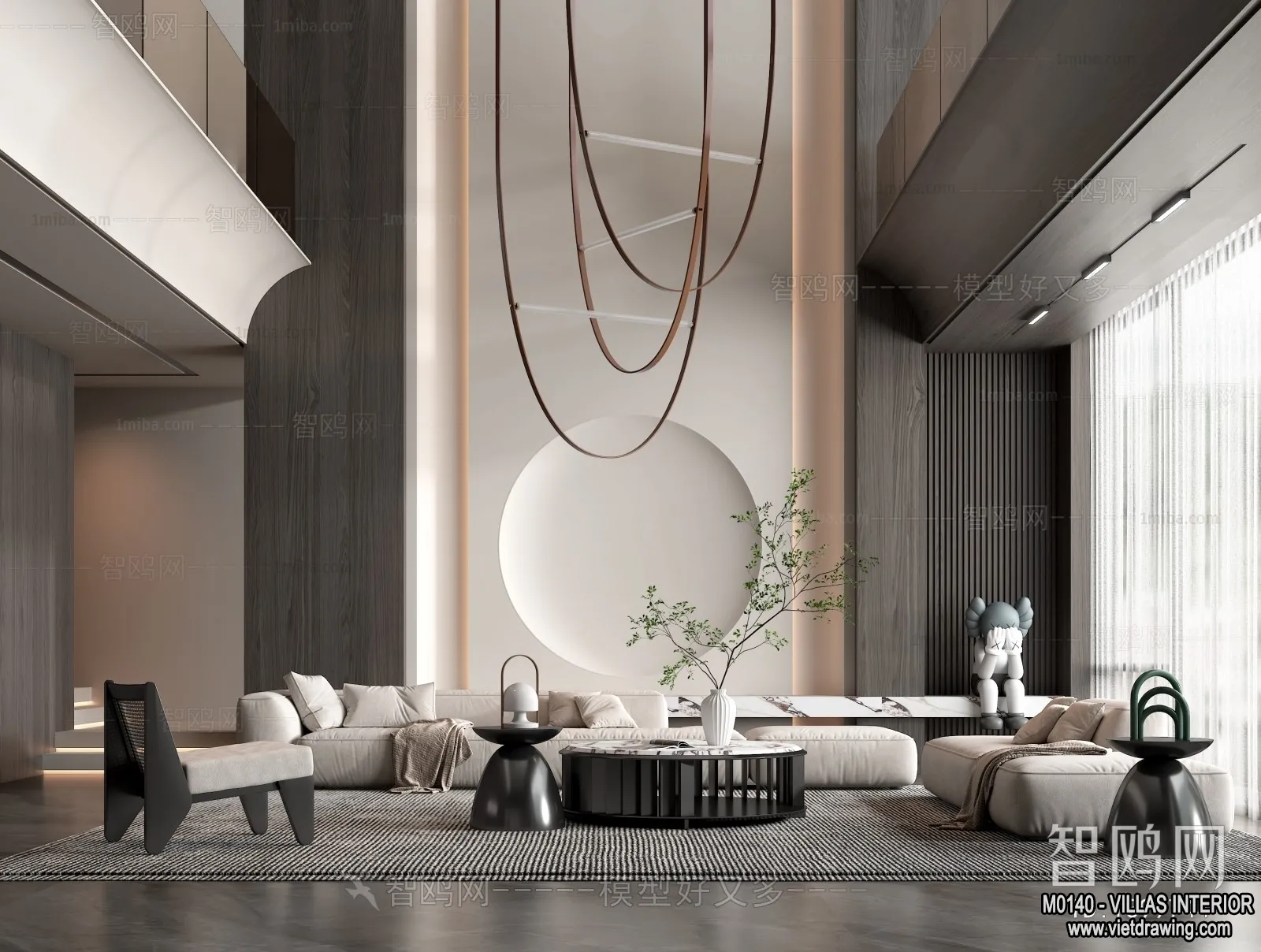 Living Room - Villas 3D Interior Scene - 3D Models - 033