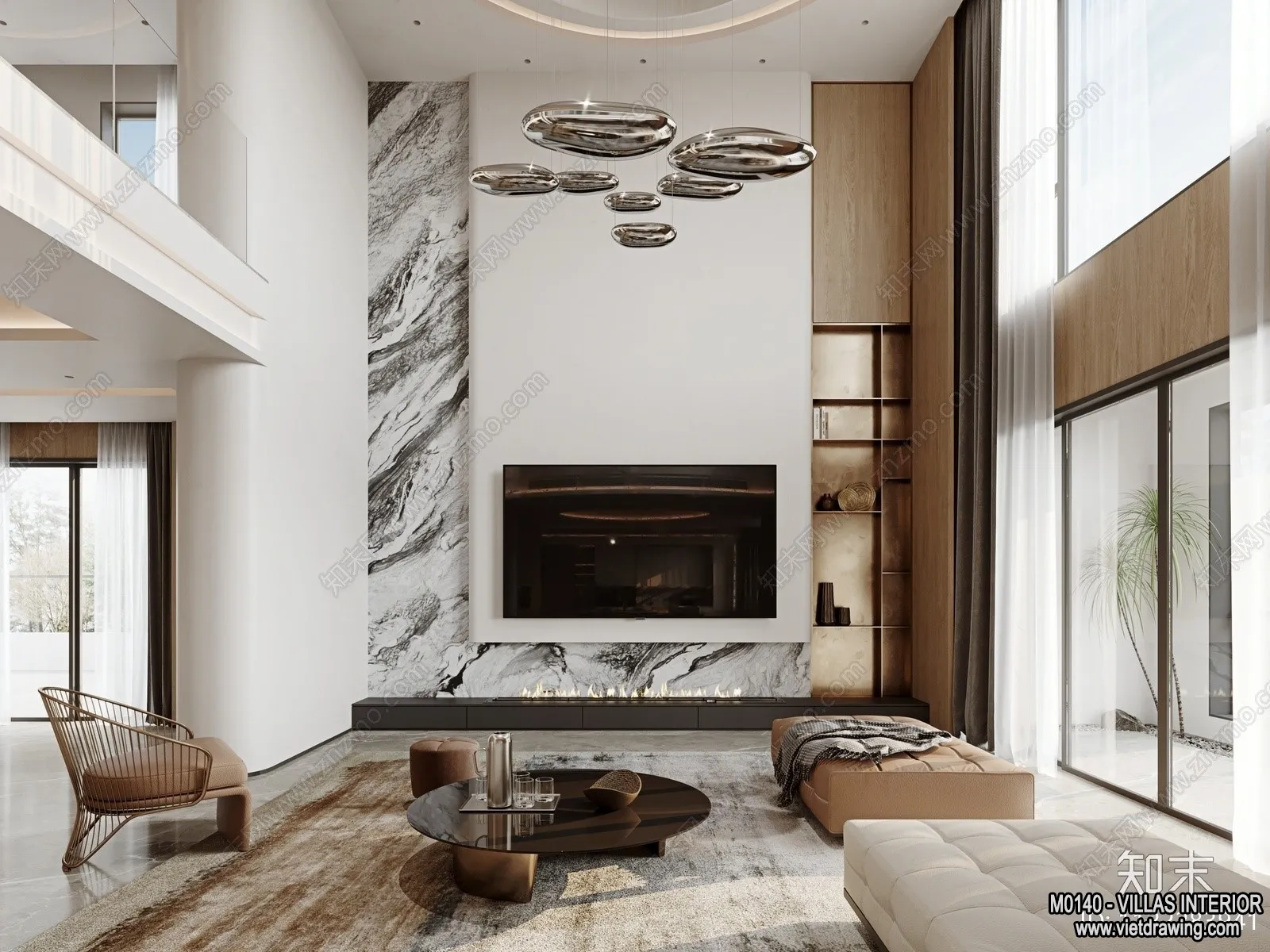 Living Room - Villas 3D Interior Scene - 3D Models - 034