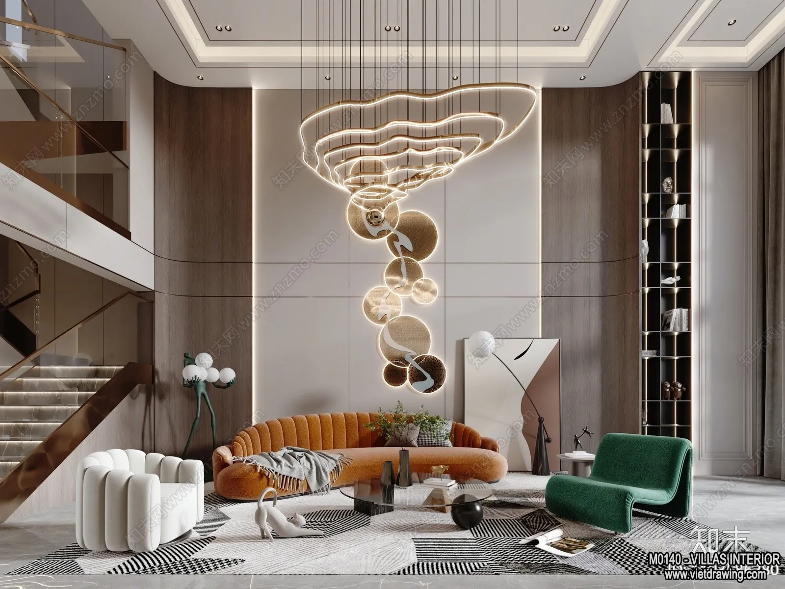 Living Room - Villas 3D Interior Scene - 3D Models - 039