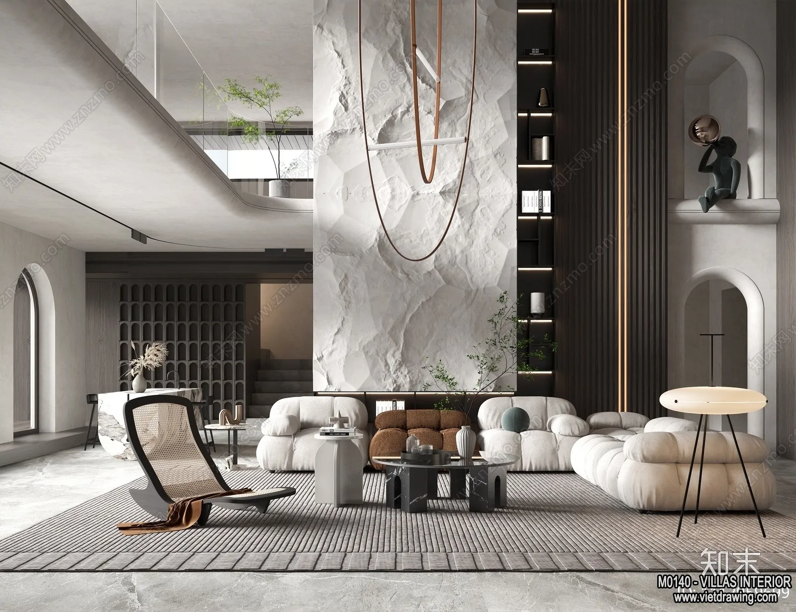 Living Room - Villas 3D Interior Scene - 3D Models - 047
