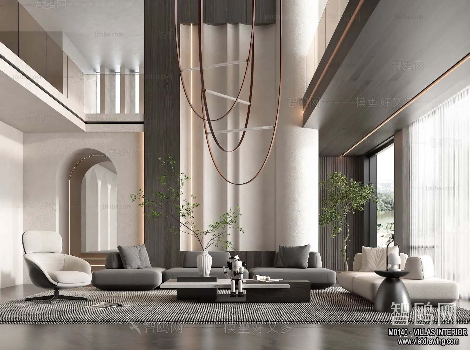 Living Room - Villas 3D Interior Scene - 3D Models - 051