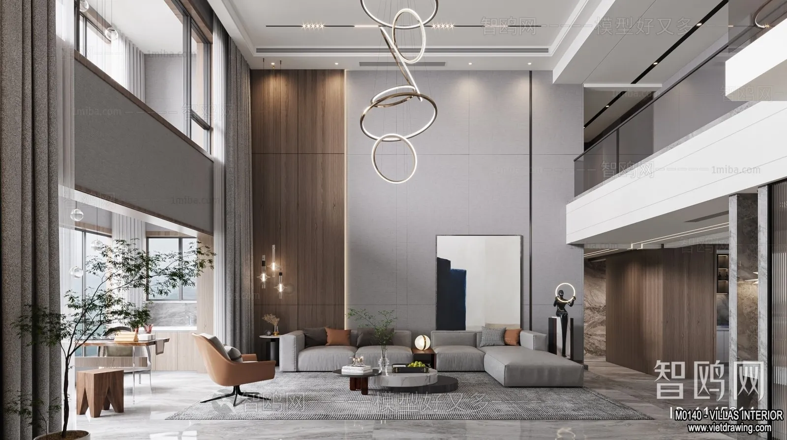 Living Room - Villas 3D Interior Scene - 3D Models - 052