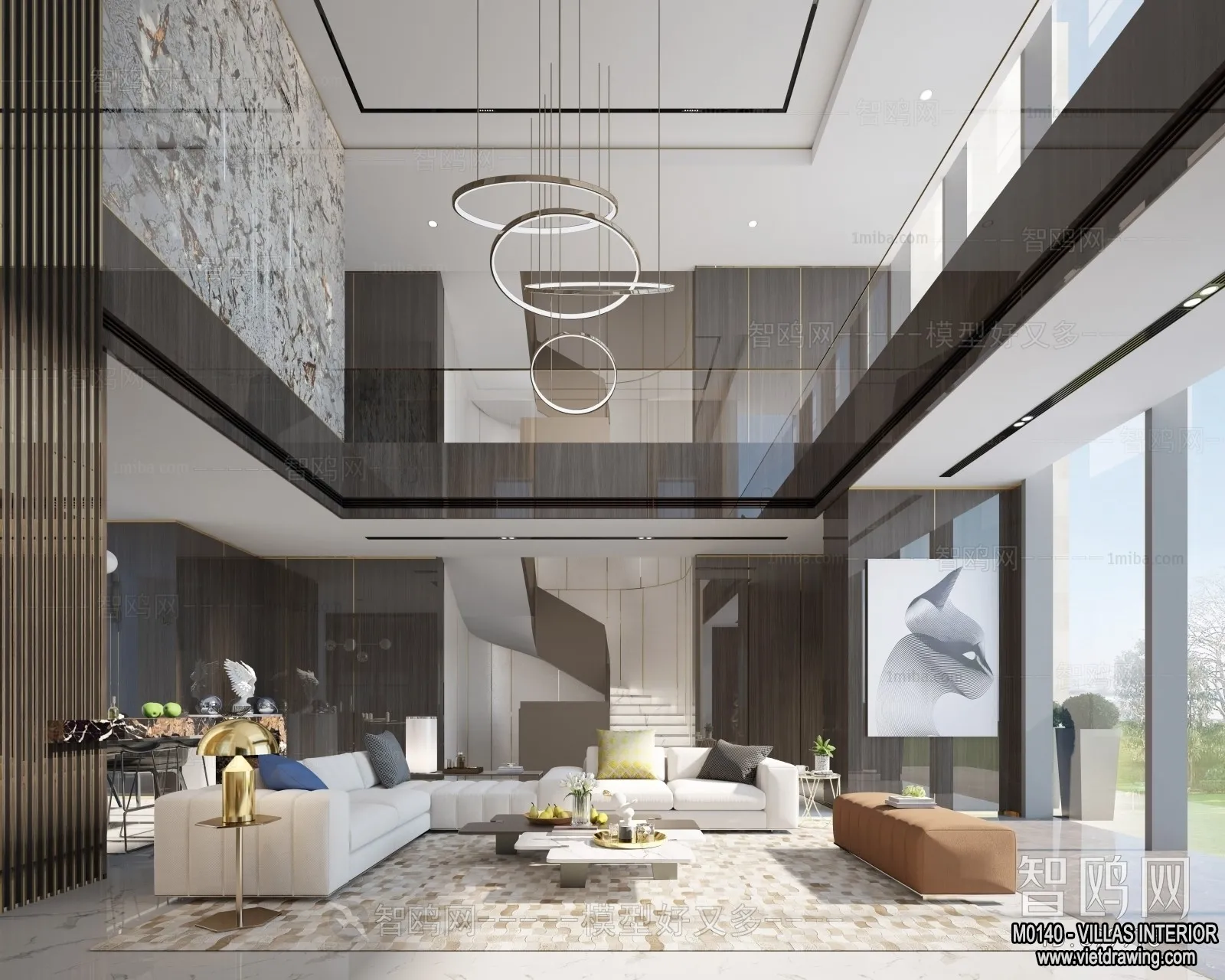 Living Room - Villas 3D Interior Scene - 3D Models - 071