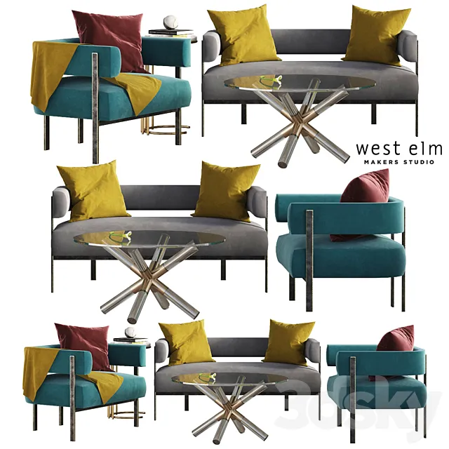 Living Set West Elm 3DModel