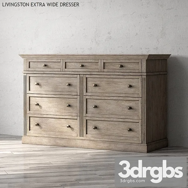 Livingston extra wide dresser 2 3D Model Free