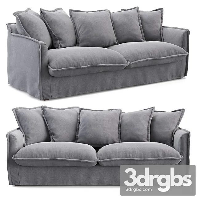 Livingston sofa charcoal gray 2 3D Model Free