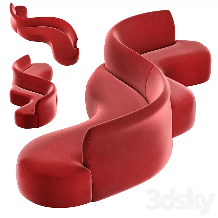 Lobby sofa S2 3D Model Free