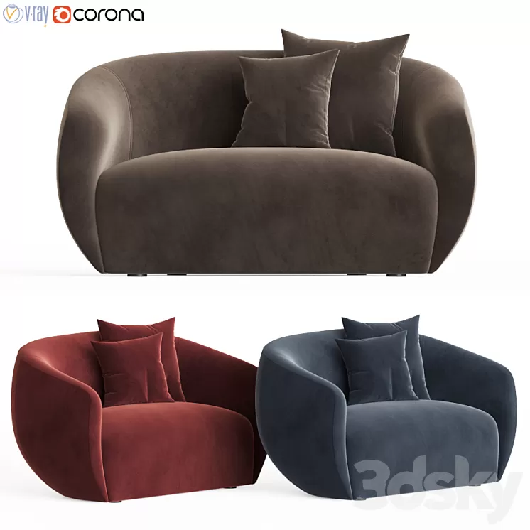 Lobby Sofa Wendelbo 3D Model