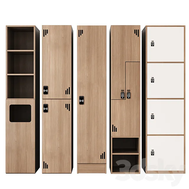 Locker room lockers 006 3D Model