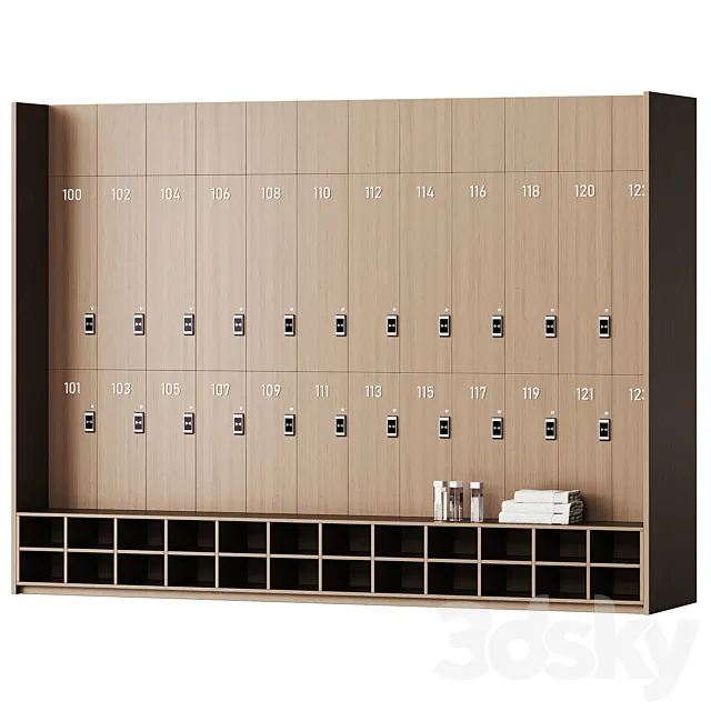 Locker rooms in the gym 1 3D Model