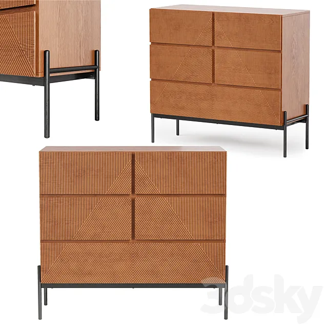 Lodge Chest of 5 drawers 3D Model