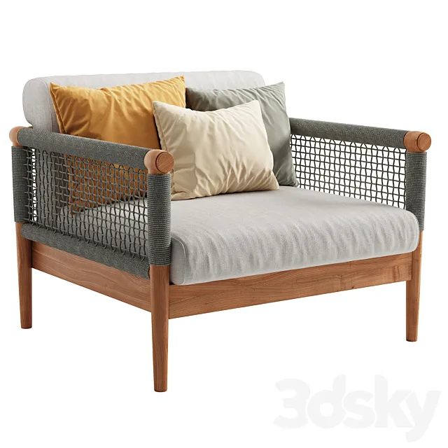 LODGE garden armchair by Atmosphera 3D Model