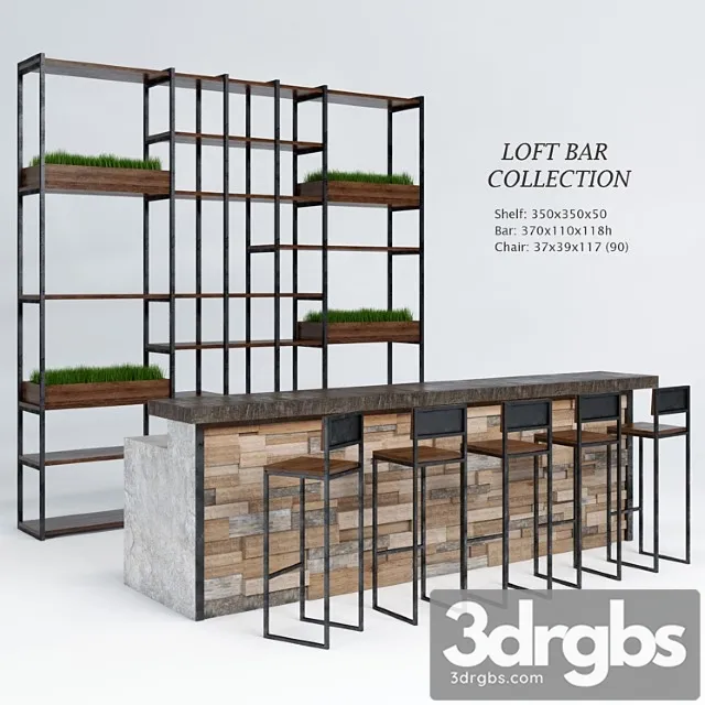 Loft bar collection 3D Model Free