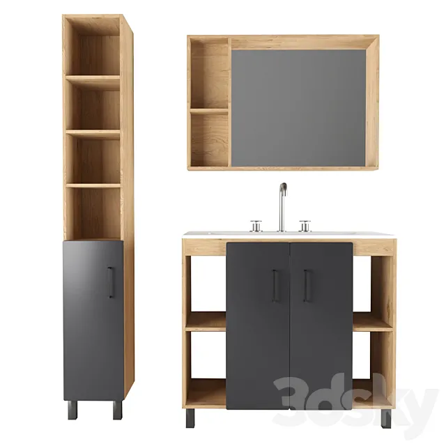 Loft bathroom furniture 3D Model