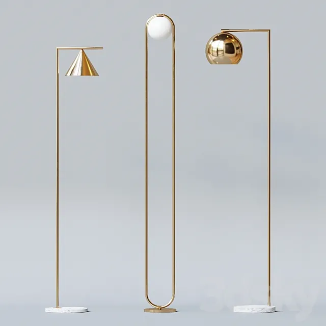 Loft Concept Floor Lamps set 3D Model