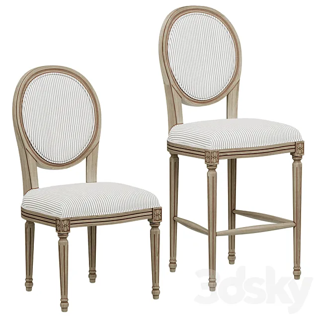 Loft Concept French Provence Chair 3D Model