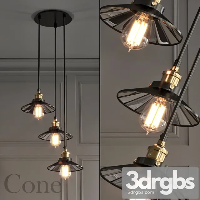 Loft cone pendant reflector 3 3D Model Free