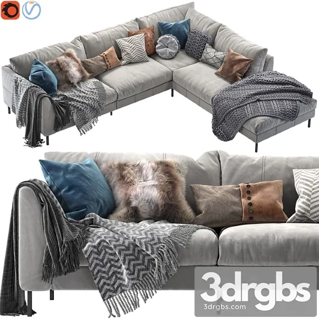 Loft corner sofa 2 3D Model Free